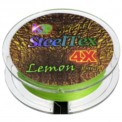 Шнур плетеный Kyoda SteelTex green 4X d-0,105 мм L-150 м, цвет лимон, разрывная нагрузка 6,15 кг