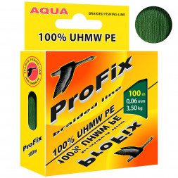 Леска плетеная AQUA ProFix Dark green 0.06 100м