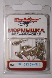 Мормышка W Spider Капля с ушком больш. грани MW-SP-5240A-SIL с камнем, цена за 1 шт.