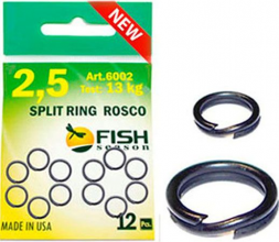 Кольцо заводное FISH SEASON Rosco №0 Black 5кг 16шт 6002-0F