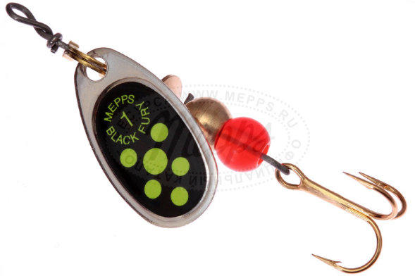 Блесна вращающаяся MEPPS Comet Black Fury №1 Chart S
