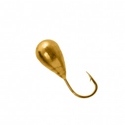 Мормышка вольфрамовая Lumicom Капля с отверстием Ф4 золото, цена за 1 шт.