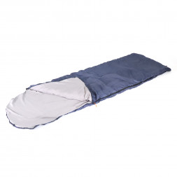 Спальный мешок с подголовником СЛЕДОПЫТ- Forester, 200+35х75 см., до +5С, 2х слойн, цв.т-синий