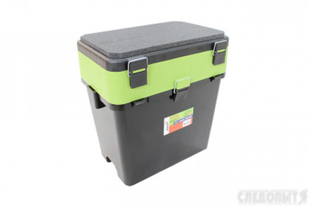 Ящик для зимней рыбалки FishBox Helios с навесными карманами, 19 л, зеленый