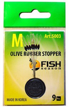 Стопор Fish Season резиновый оливка №L 9шт 5003-LF