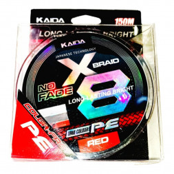 Плетенка Kaida X8 Bright PE красный темный 150м 0,14 мм