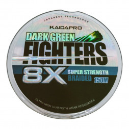 Плетенка Kaida Pro FIGHTERS X8 Dark Green зеленый 150м 0,1 мм