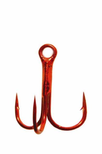 Крючок-тройник FISH SEASON с кругл. поддевом №1 Red 6шт 11030R-01F