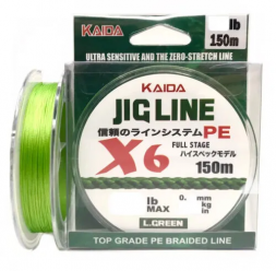 Плетенка KAIDA20 JIG LINE x6 PE зеленая 150м  0,20мм  25LB