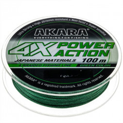 Леска плет. Akara Power Action X4 green 0.18 100м