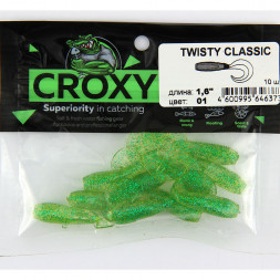 Приманка силиконовая CROXY TWISTY CLASSIC 1,6'' цвет 01 уп/10шт