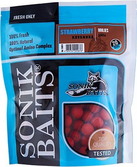 Бойлы Sonik Baits тонущие 20мм 750гр Клубника