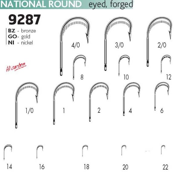 Крючки VMC 9287 BZ 10шт № 16 Цвет Бронза