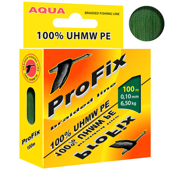 Леска плетеная Aqua ProFix Dark green 0.10 100м