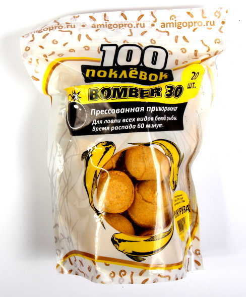 Прикормка 100 Поклевок Bomber-30 Кукуруза