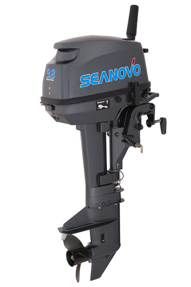 Двигатель лодочный SEANOVO, двухтактный, мощность 9,8 л.с., короткая нога,SN9.8FHS, вес 26 кг