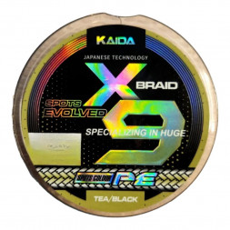 Плетенка Kaida X9 PE SPOTS EVOLVED  зеленый темный 100м черный+зеленый 0,16 мм
