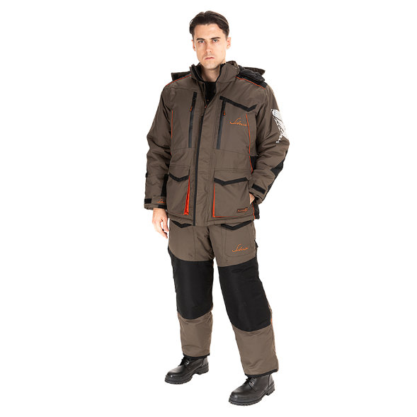 Костюм зимний Siberia хаки/черный тк. Breathable р.52-54/170-176 Huntsman