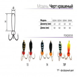 Мормышка вольфрамовая Spider Черт краш. MW-SP-0240-13