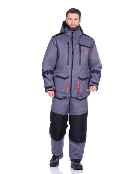 Костюм Huntsman поплавок Siberia Floating Серый/Черный тк. Breathable Р-р: 48-50, Рост176